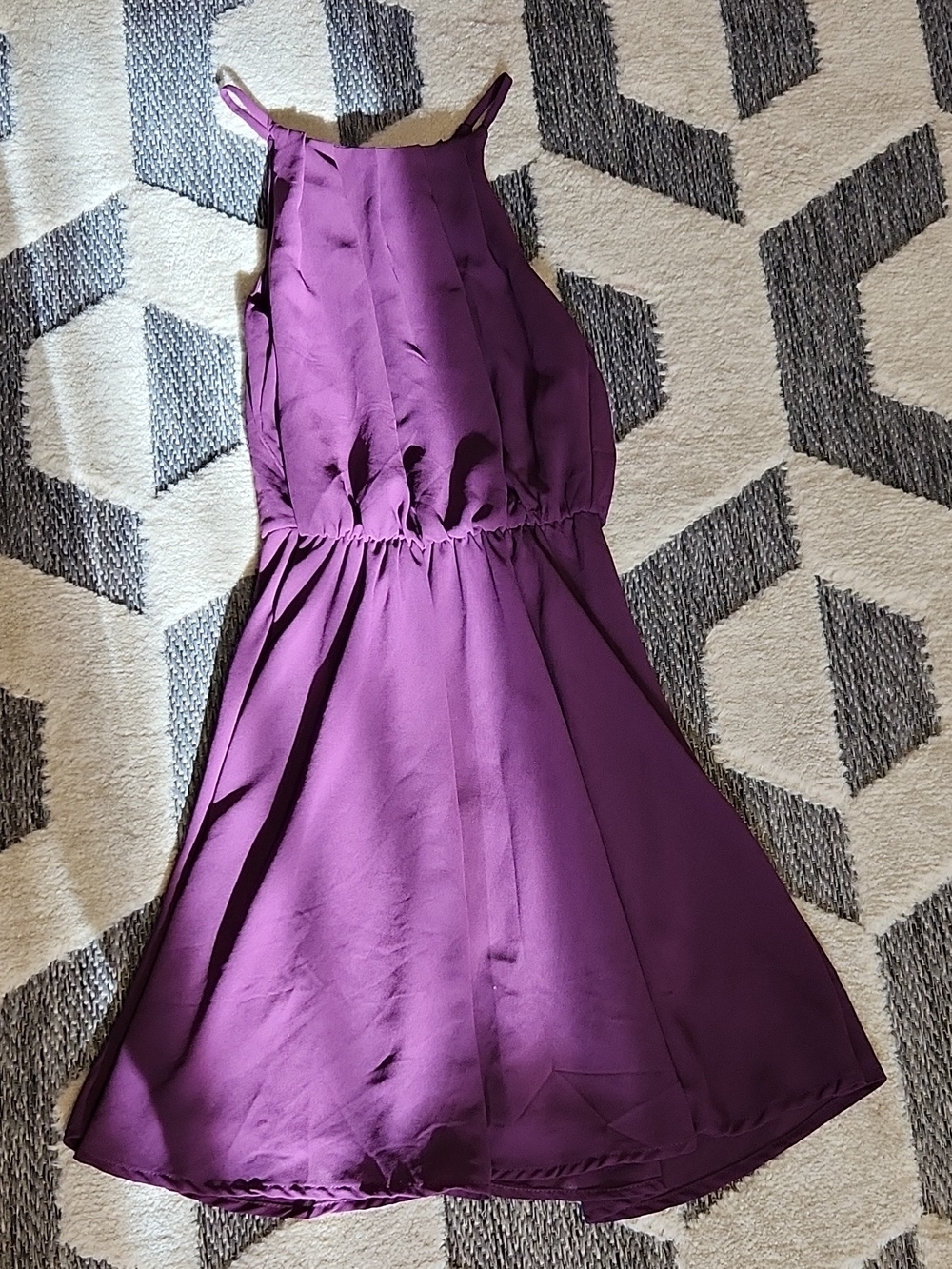 Blue Rain Purple Halter A-Line Formal Dress